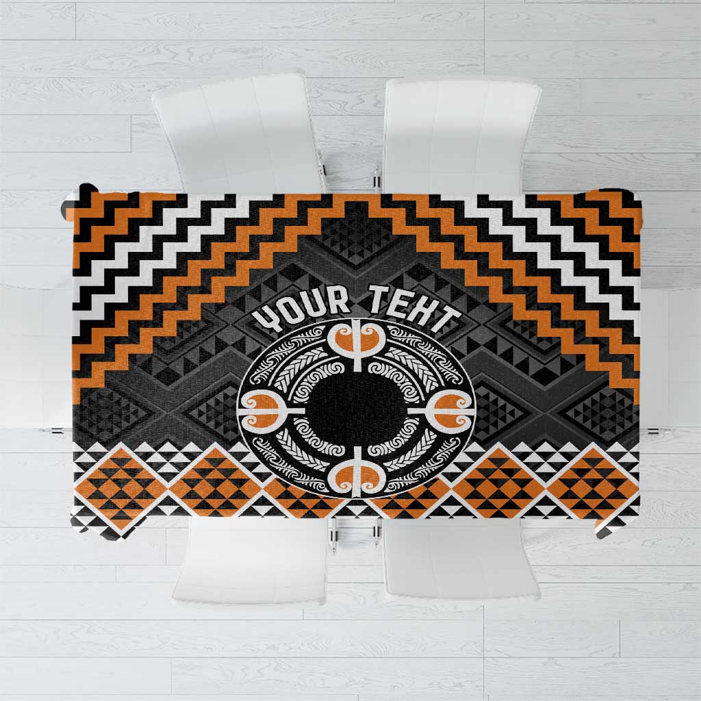 Personalised Aotearoa Niho Taniwha Motif Tablecloth Gold Style LT9 Gold - Polynesian Pride