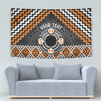 Personalised Aotearoa Niho Taniwha Motif Tapestry Gold Style