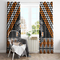 Personalised Aotearoa Niho Taniwha Motif Window Curtain Gold Style