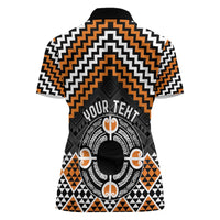 Personalised Aotearoa Niho Taniwha Motif Women Polo Shirt Gold Style
