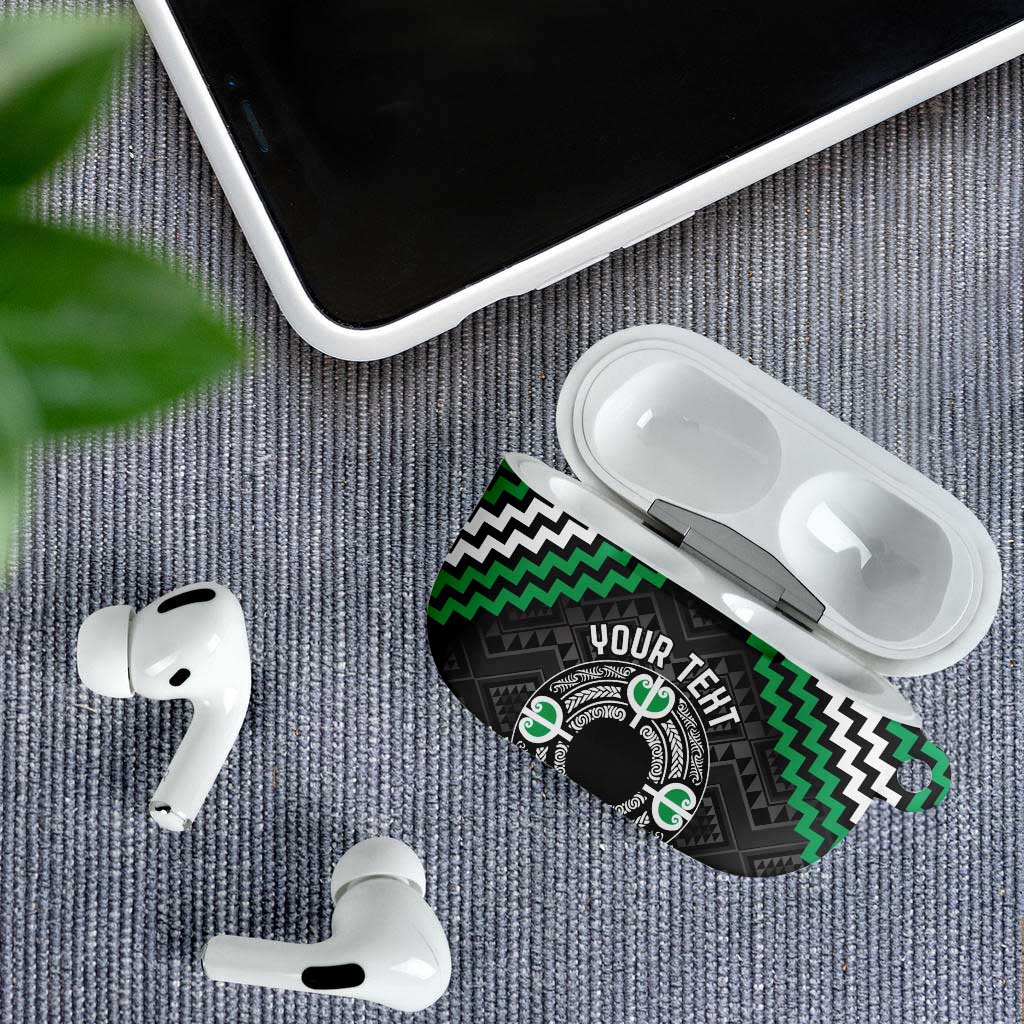 Personalised Aotearoa Niho Taniwha Motif AirPods Case Green Style - Polynesian Pride