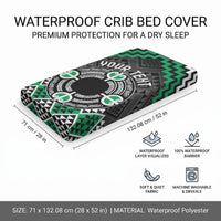 Personalised Aotearoa Niho Taniwha Motif Baby Bed Cover Green Style LT9 - Polynesian Pride