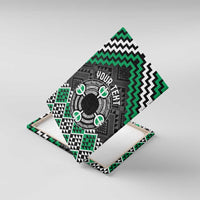 Personalised Aotearoa Niho Taniwha Motif Canvas Wall Art Green Style