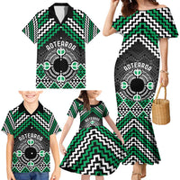 Personalised Aotearoa Niho Taniwha Motif Family Matching Mermaid Dress and Hawaiian Shirt Green Style LT9 - Polynesian Pride