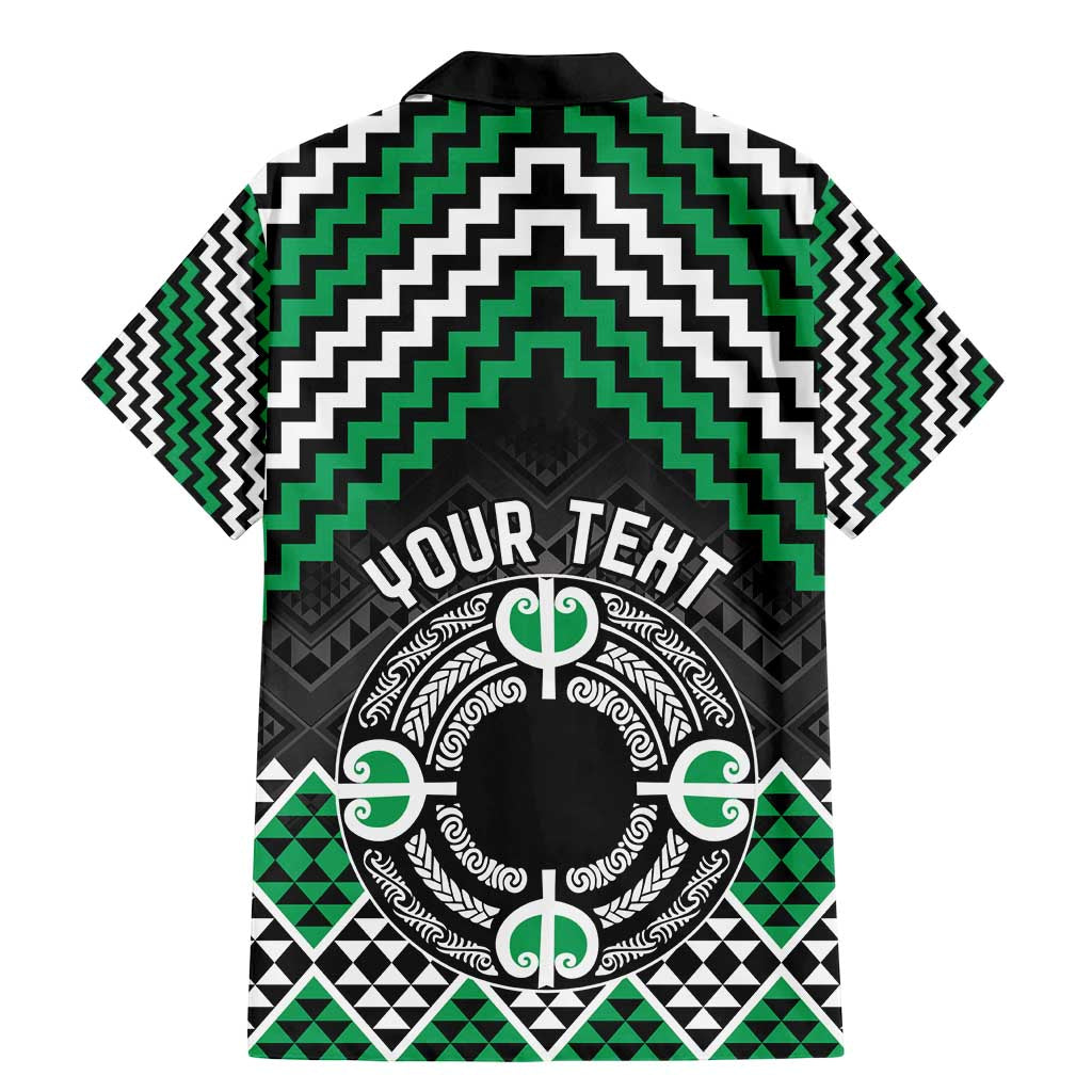 Personalised Aotearoa Niho Taniwha Motif Family Matching Mermaid Dress and Hawaiian Shirt Green Style LT9 - Polynesian Pride