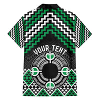 Personalised Aotearoa Niho Taniwha Motif Family Matching Summer Maxi Dress and Hawaiian Shirt Green Style