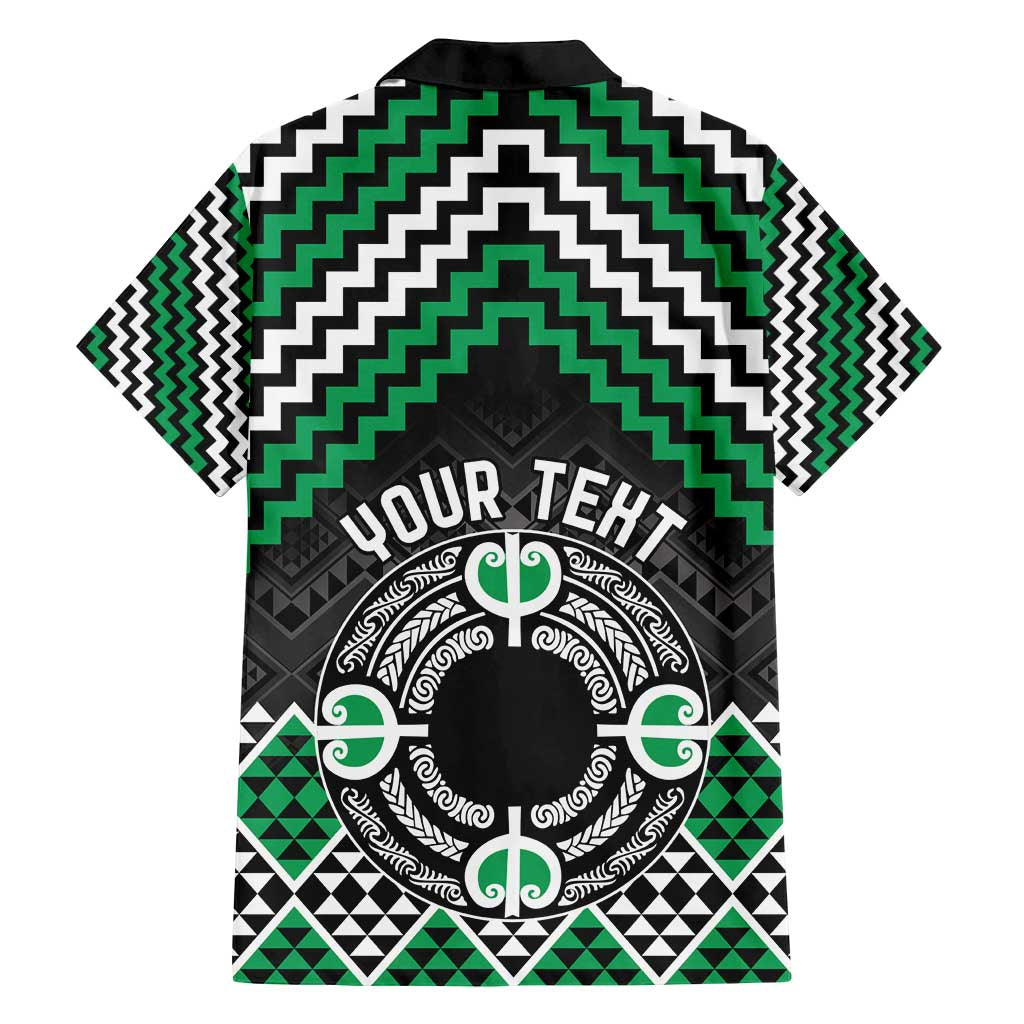Personalised Aotearoa Niho Taniwha Motif Family Matching Tank Maxi Dress and Hawaiian Shirt Green Style LT9 - Polynesian Pride