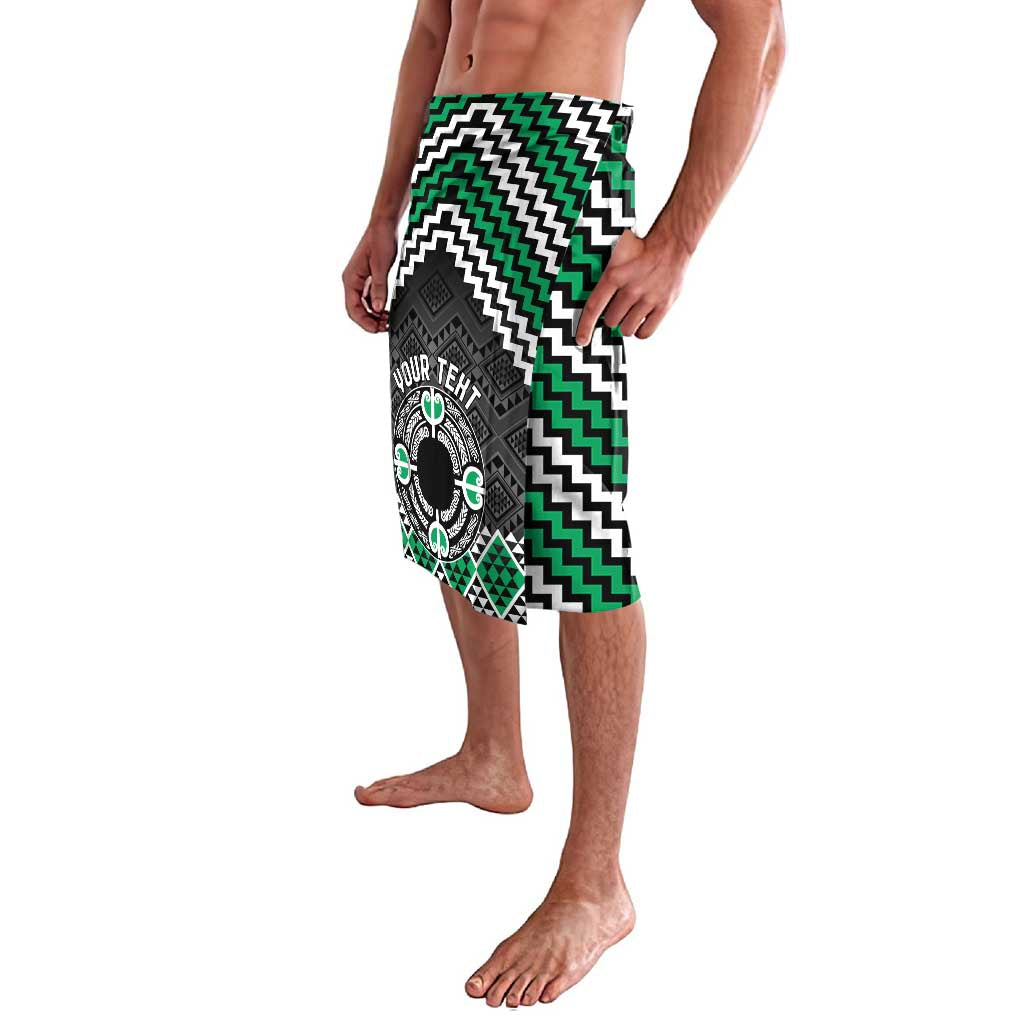 Personalised Aotearoa Niho Taniwha Motif Lavalava Green Style