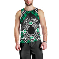 Personalised Aotearoa Niho Taniwha Motif Men Tank Top Green Style