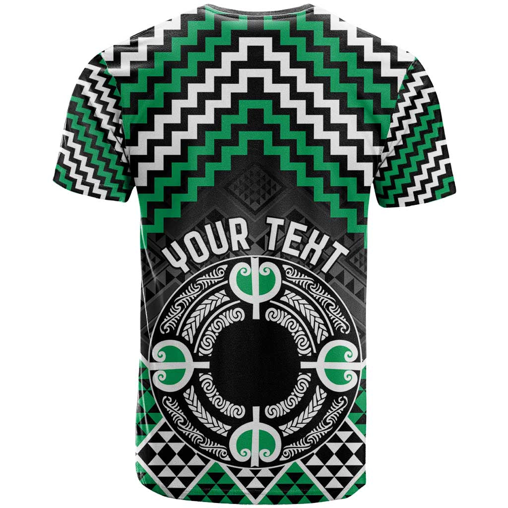 Personalised Aotearoa Niho Taniwha Motif T Shirt Green Style