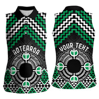 Personalised Aotearoa Niho Taniwha Motif Women Sleeveless Polo Shirt Green Style