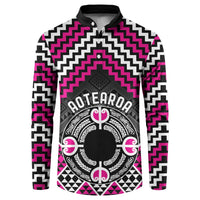 Personalised Aotearoa Niho Taniwha Motif Button Sweatshirt Pink Style