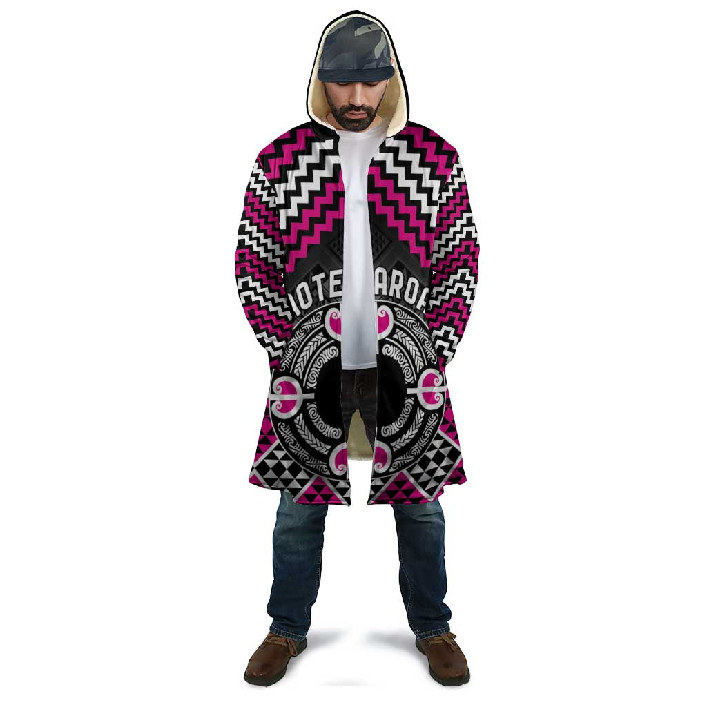 Personalised Aotearoa Niho Taniwha Motif Cloak Pink Style - Polynesian Pride