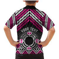 Personalised Aotearoa Niho Taniwha Motif Family Matching Mermaid Dress and Hawaiian Shirt Pink Style LT9 - Polynesian Pride