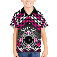Personalised Aotearoa Niho Taniwha Motif Hawaiian Shirt Pink Style