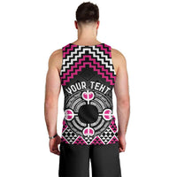 Personalised Aotearoa Niho Taniwha Motif Men Tank Top Pink Style