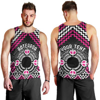Personalised Aotearoa Niho Taniwha Motif Men Tank Top Pink Style