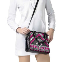 Personalised Aotearoa Niho Taniwha Motif Shoulder Handbag Pink Style