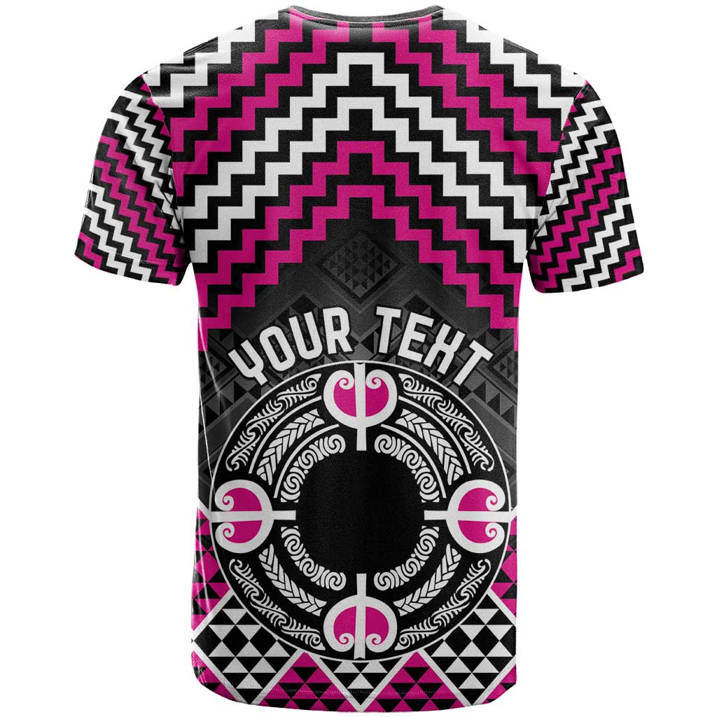 Personalised Aotearoa Niho Taniwha Motif T Shirt Pink Style