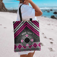 Personalised Aotearoa Niho Taniwha Motif Tote Bag Pink Style - Polynesian Pride