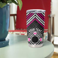 Personalised Aotearoa Niho Taniwha Motif Tumbler Cup Pink Style