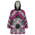 Personalised Aotearoa Niho Taniwha Motif Wearable Blanket Hoodie Pink Style