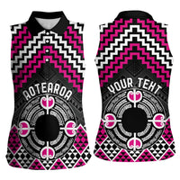 Personalised Aotearoa Niho Taniwha Motif Women Sleeveless Polo Shirt Pink Style