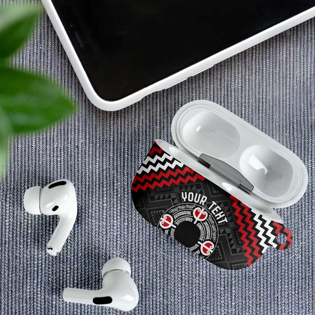 Personalised Aotearoa Niho Taniwha Motif AirPods Case Red Style - Polynesian Pride