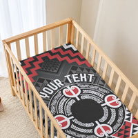 Personalised Aotearoa Niho Taniwha Motif Baby Bed Cover Red Style LT9 - Polynesian Pride