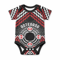 Personalised Aotearoa Niho Taniwha Motif Baby Onesie Red Style LT9 Red - Polynesian Pride
