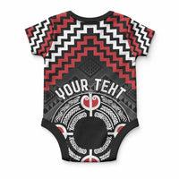 Personalised Aotearoa Niho Taniwha Motif Baby Onesie Red Style LT9 - Polynesian Pride