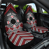 Personalised Aotearoa Niho Taniwha Motif Car Seat Cover Red Style