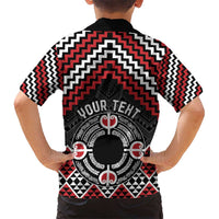 Personalised Aotearoa Niho Taniwha Motif Hawaiian Shirt Red Style