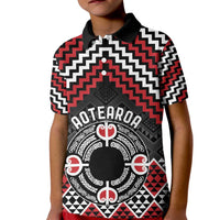 Personalised Aotearoa Niho Taniwha Motif Kid Polo Shirt Red Style