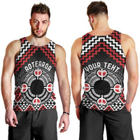 Personalised Aotearoa Niho Taniwha Motif Men Tank Top Red Style