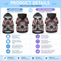 Personalised Aotearoa Niho Taniwha Motif Pet Hoodie Red Style LT9 - Polynesian Pride