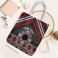 Personalised Aotearoa Niho Taniwha Motif Tote Bag Red Style - Polynesian Pride