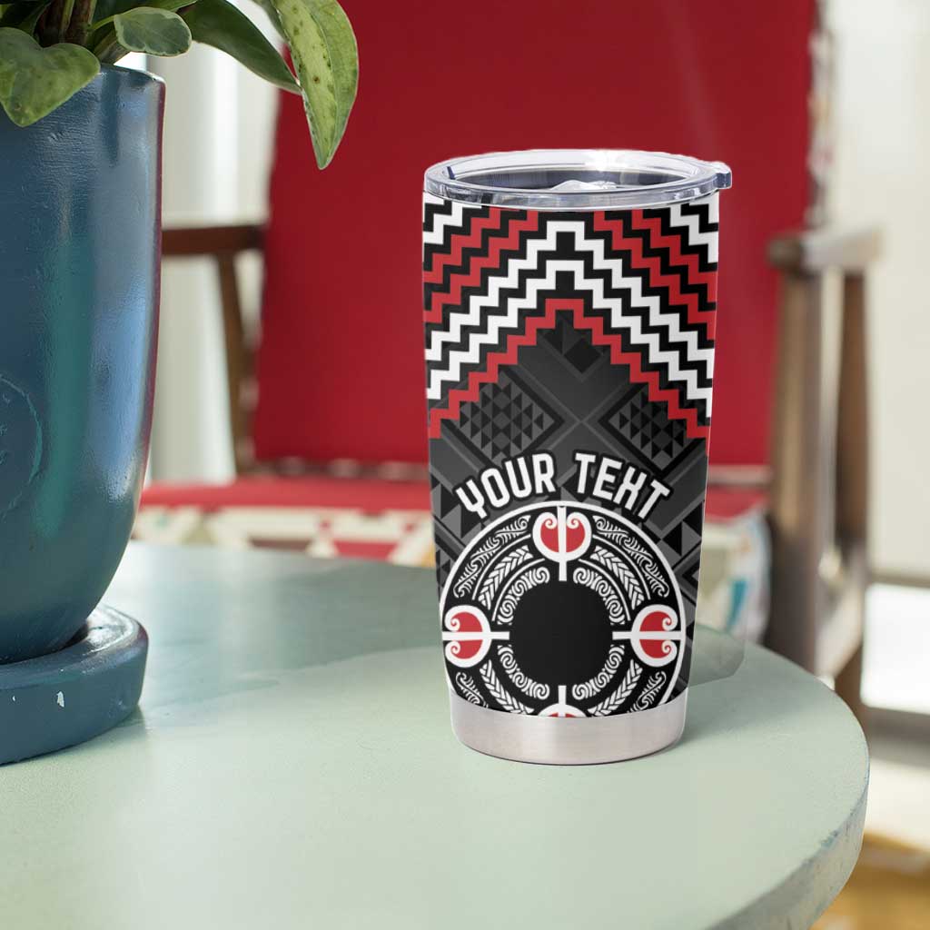 Personalised Aotearoa Niho Taniwha Motif Tumbler Cup Red Style