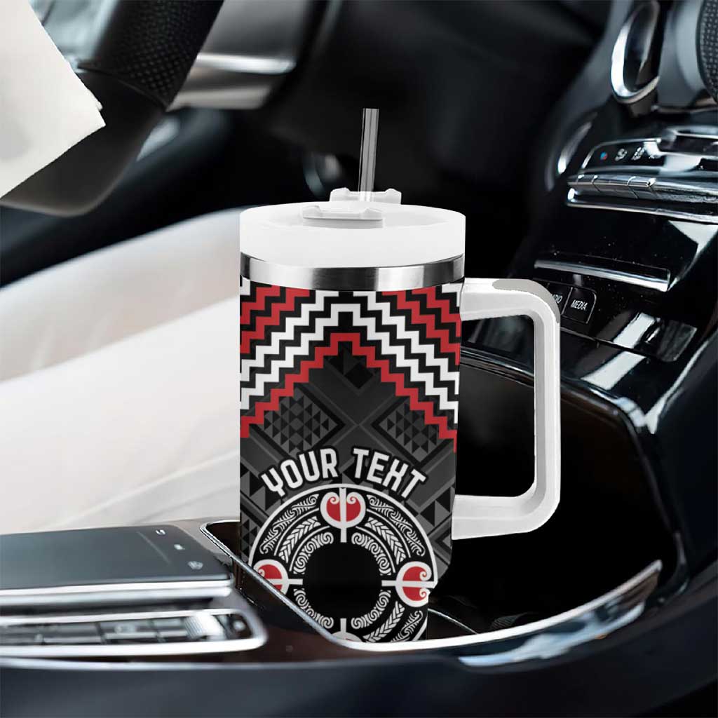 Personalised Aotearoa Niho Taniwha Motif Tumbler With Handle Red Style