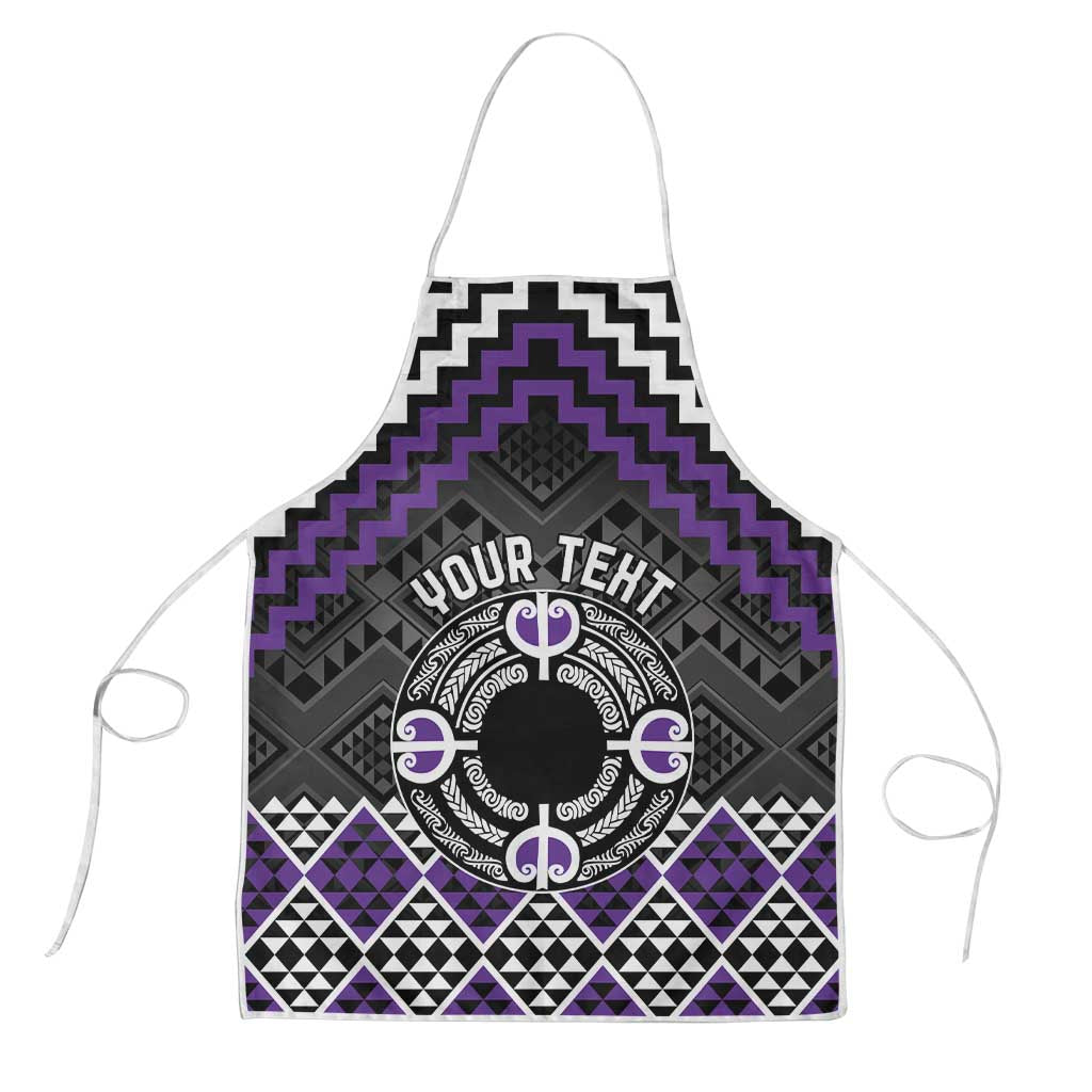 Personalised Aotearoa Niho Taniwha Motif Apron Violet Style - Polynesian Pride