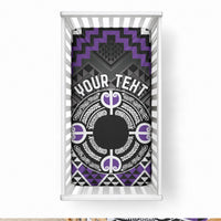 Personalised Aotearoa Niho Taniwha Motif Baby Bed Cover Violet Style LT9 28 × 52 in Violet - Polynesian Pride