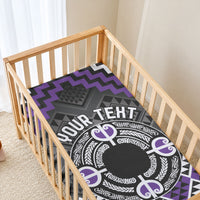 Personalised Aotearoa Niho Taniwha Motif Baby Bed Cover Violet Style LT9 - Polynesian Pride