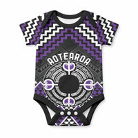 Personalised Aotearoa Niho Taniwha Motif Baby Onesie Violet Style LT9 Violet - Polynesian Pride