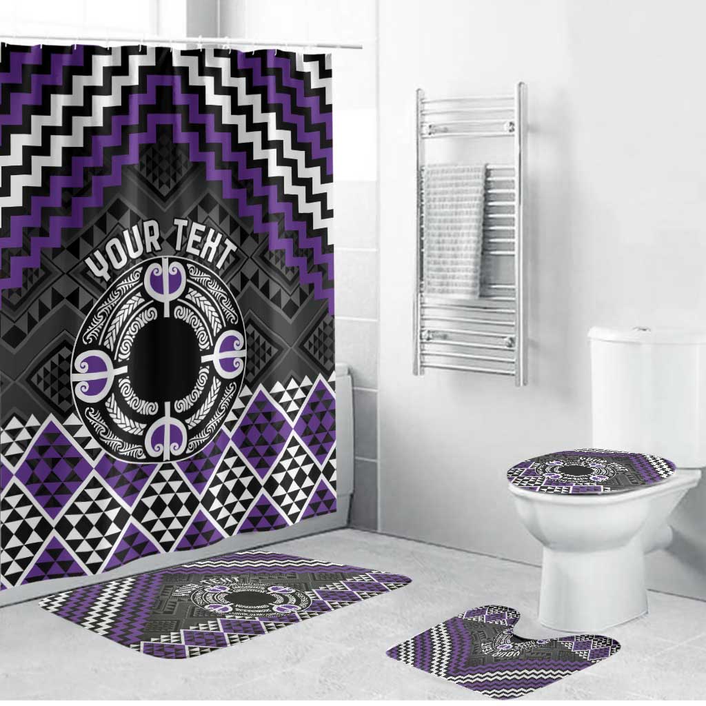 Personalised Aotearoa Niho Taniwha Motif Bathroom Set Violet Style - Polynesian Pride