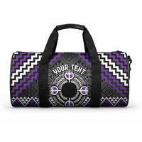 Personalised Aotearoa Niho Taniwha Motif Duffle Bag Violet Style LT9 One size Violet - Polynesian Pride