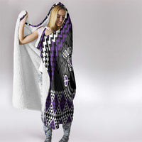 Personalised Aotearoa Niho Taniwha Motif Hooded Blanket Violet Style