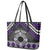 Personalised Aotearoa Niho Taniwha Motif Leather Tote Bag Violet Style
