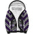Personalised Aotearoa Niho Taniwha Motif Sherpa Hoodie Violet Style