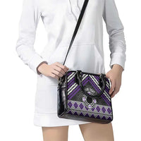 Personalised Aotearoa Niho Taniwha Motif Shoulder Handbag Violet Style
