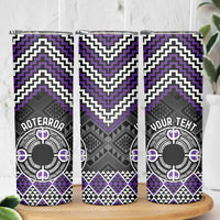 Personalised Aotearoa Niho Taniwha Motif Skinny Tumbler Violet Style LT9 - Polynesian Pride